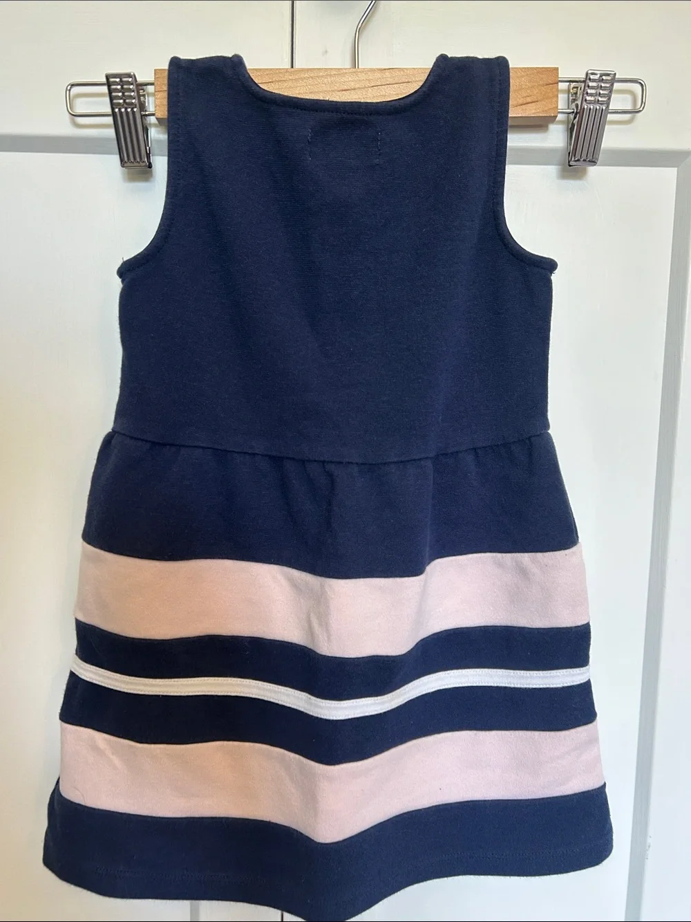 Girls Navy with Light Pink and White Stripes dress bundle